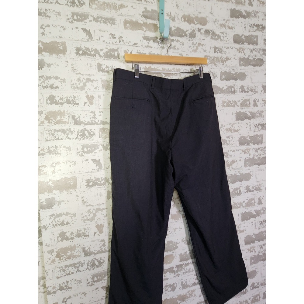 Brooks Brothers Stretch 100% Wool Dress Pants Men's 36x31 Dark Gray Pleated - Picture 5 of 16
